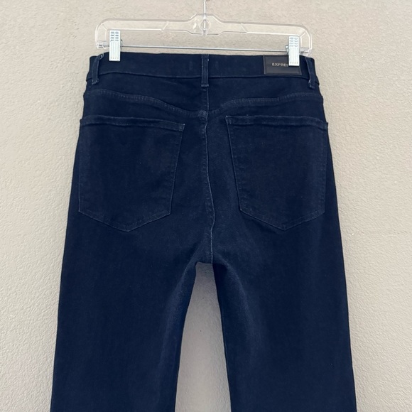 New Express High Rise Boot Cut Jeans Dark Indigo Denim Classic Minimalist 10 - Picture 10 of 13